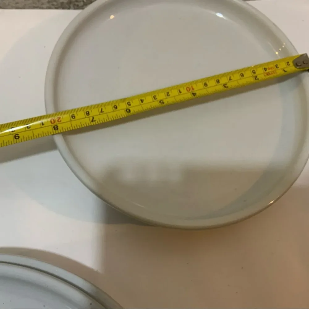 Crate & Barrel Culinary Arts Set of 3 White Porcelain Deep Rim Dinner Plates